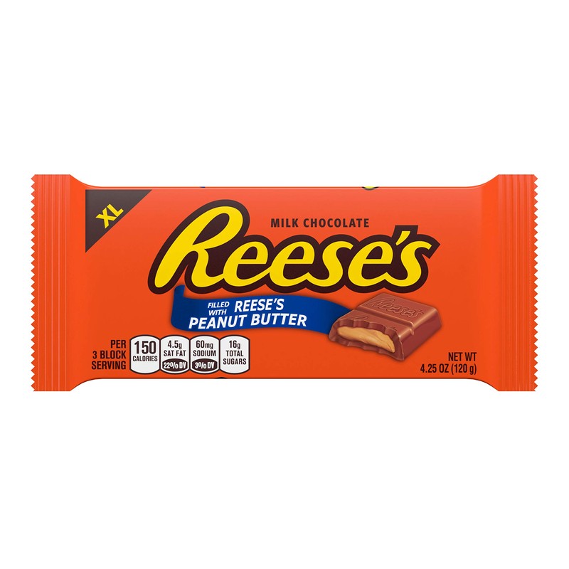 REESE'S Milk Chocolate Peanut Butter XL, Candy Bars, 4.25 oz