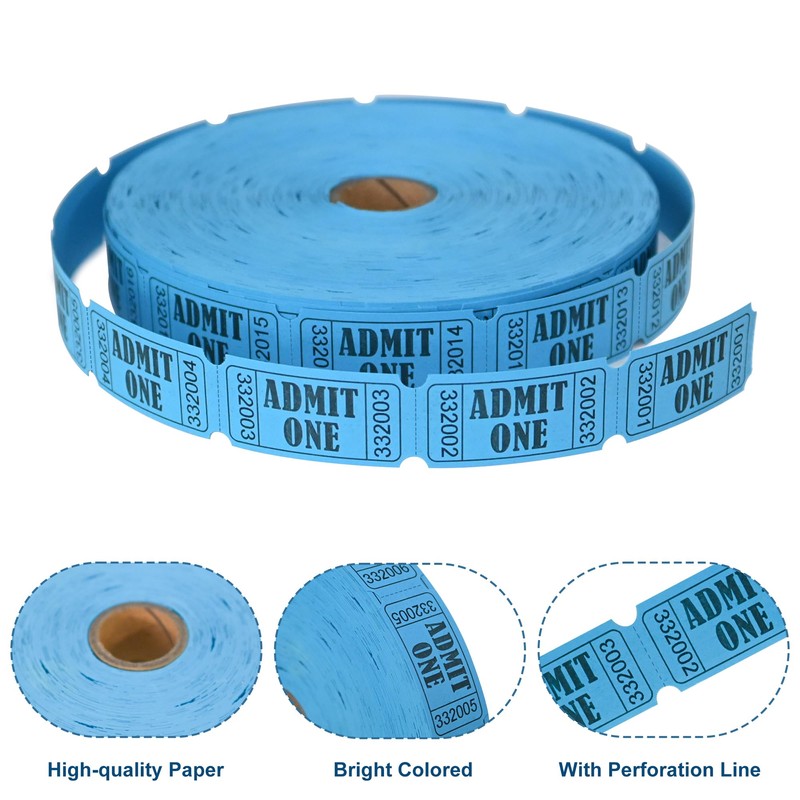 L LIKED 2000 Blue Raffle Tickets with Perforations and Consecutive