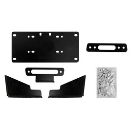 SuperATV Winch Mounting Plate for Kawasaki Mule Pro DX/DXT/FX/FXT/FXR/FXT Ranch Edition (See Fitment) | Compatible with Many OEM and Aftermarket Winches | CNC Brake Press Steel Construction
