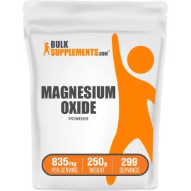 BulkSupplements Magnesium Oxide Powder Supplement 500Mg For Wellness And Vitality 8.81 Ounce