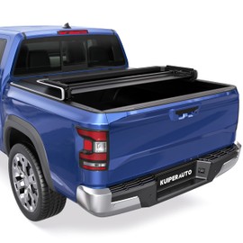 KUIPERAUTO 5FT Tri Fold Soft Folding Truck Bed Tonneau Cover Compatible for Nissan Frontier 2005-2025 Fleetside On Top w/Reflective Strip 60Inch