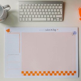 Odernichtoderdoch® Desk Mat 'Schöner Tag' - Creative Desk Planner for Your Daily Happiness Moments, 30 Sheets, 46.5 x 32.0 cm