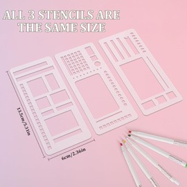 9pcs Handmade Flexible Record Template, Stencils Drafting Tools, Reusable Templates Planner Stencils for Journaling Checklists Boxes Lines & Daily Planning