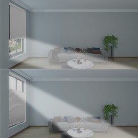 Changshade Top Down Bottom Up Shades,Blackout Cellular Shades Cordless,Top Down Bottom Up Cellular Shades,Honeycomb Blinds for Windows,Cellular Blinds Cordless,34Wide*72High,White