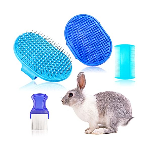 YOLUFER 4 Pieces Rabbit Grooming Kit Including Rabbit Hair Remover,