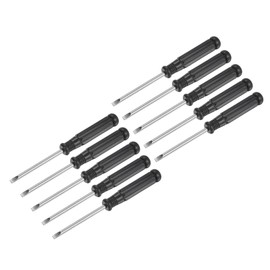 uxcell Mini Slotted Screwdriver, 3.0mm Flat Head with Black Handle for Small Appliances, 10 Pcs