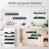 Black Acrylic Nail Polish Shelves 15 Inch Wall Mounted Nail