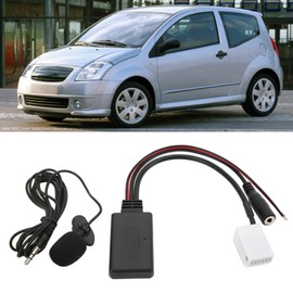 Aramox 12 Pin Car Radio RD4 Bluetooth Music Aux Audio Cable Adapter Car Aux Cable Replacement for Citroen C2 C3 C4 C5 C6 C8 (with Microphone)