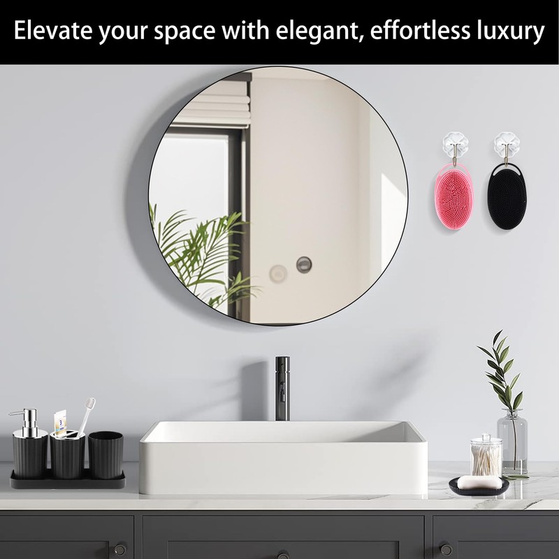 Bathroom Accessories Set, 12Pcs Black Accessory Sets with Body Scrubber,