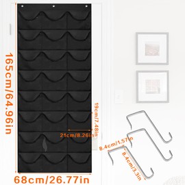 qimeyu Baseball Cap Holder, Cap Holder Door, Cap Holder Wall, Cap Organiser Door, Cap Storage, Cap Holder, Double Foldable Cap Holder Organiser with 24 Pockets, Door Back Panel Cap Holder