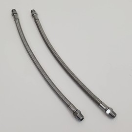 Braided Stainless Steel Rocker Box Oil Line Hose Kit for 1957-1985 Harley Sportster Ironhead (Except for 57-69 w/Magneto) 1/8-27 NPT Fitting - Replaces HD Part # 17324-57B - Motorcycle Bobber Chopper