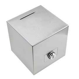 Felimoa Stainless Steel Piggy Bank Dial Lock Bills Coins Reusable