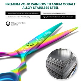 Blizzard Professional Hair Cutting Scissors – 6 inch VG10 Cobalt Haircut Shears with Razor Sharp Blades - Matt Finish Barber Hairdressing Travel Case for Salons & Home Use