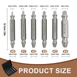 6-Piece Screw Extractor Set, Damaged Screw Remover Extractor of Damaged Screws, High Quality HSS 4341 Steel with Plastic Case