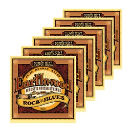 Ernie Ball 2008 Earthwood 80/20 Bronze Rock and Blues Acoustic Guitar Strings 6 Pack (Standard)