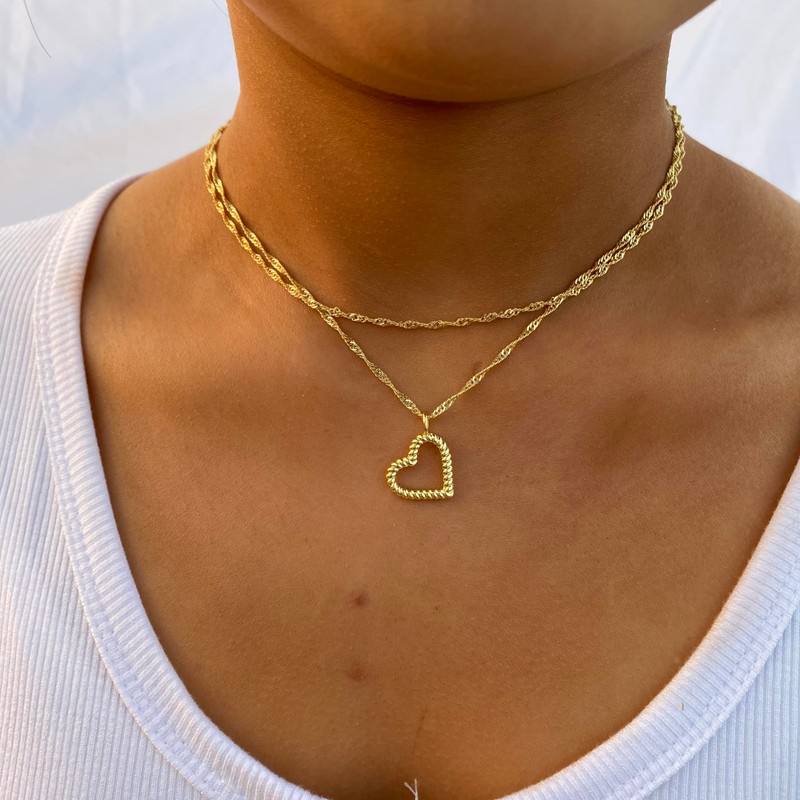 ASCOMY Dainty Gold Necklace for Women 14K Gold Plated Necklaces