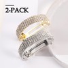 Boobeen 2 Pieces Rhinestone Metal Spring Hair Clip Ponytail Holder