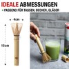 ORIGEENS Matcha Bamboo Broom with Long Handle - Small Traditional