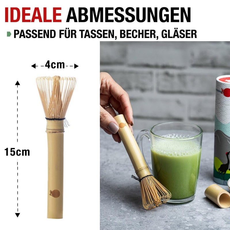 ORIGEENS Matcha Bamboo Broom with Long Handle - Small Traditional