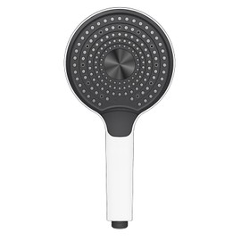 Round Large panel Showerhead with hose, High pressure 4-function shower head with handheld, Built-in Power Spray to Clean (White)