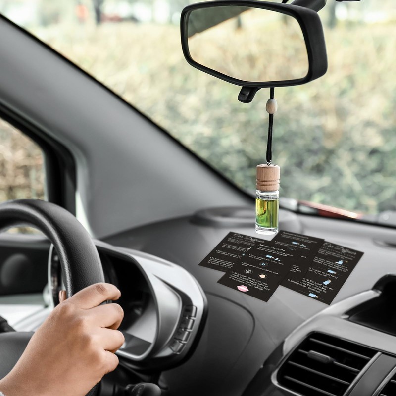 Motiskyy 200 Pcs Hanging Car Diffuser Instruction Cards for Car