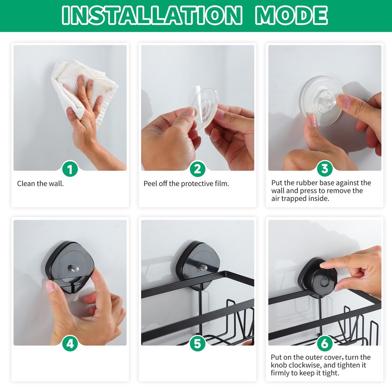 KEGII Suction Cup Shower Caddy – 3 Pack Suction Cup