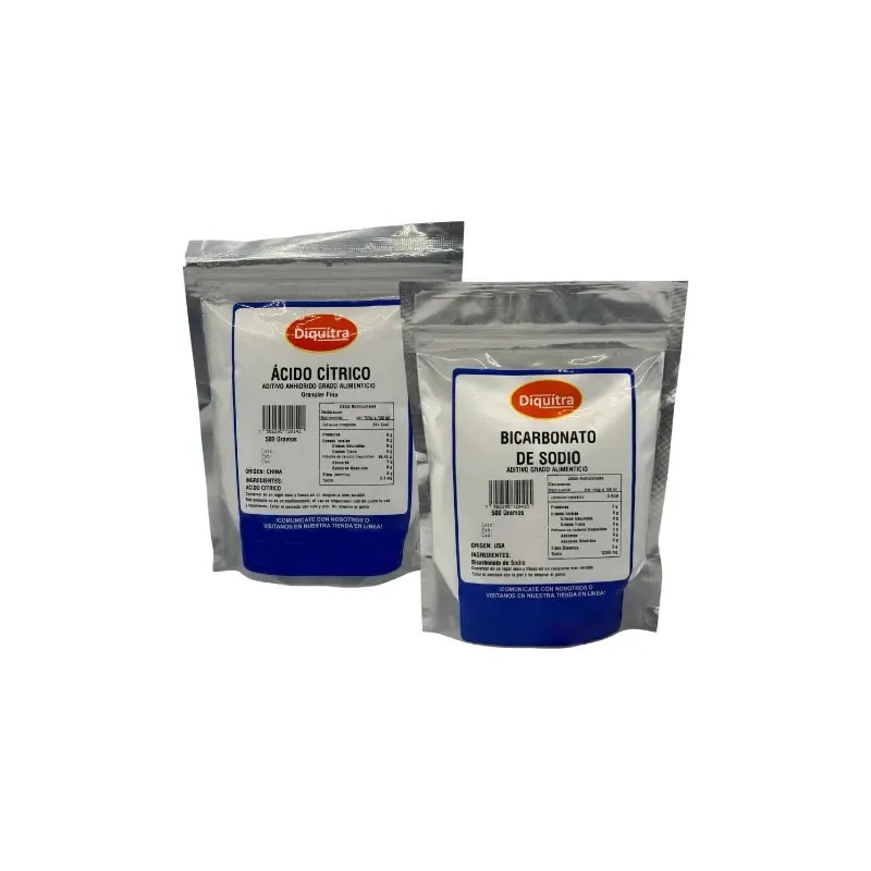 Bicarbonato De Sodio Y Acido Cítrico Grado Alimenticio 500gr