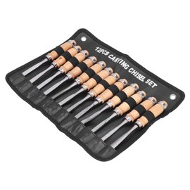 Wood Turning Chisel, 12Pcs 8in High Speed Steel Wood Chisel Sets, Grinder Wood Carving Chisels, Wood Chisel for Modeling, Carving, Cutting