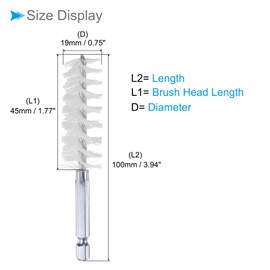 CoCud Bore Brush, 19mm Dia 4 Inch Length, Nylon Cleaning Wire Brushes with 1/4 Inch Hex Shank - (Applications: for Power Drill, Die Grinder)