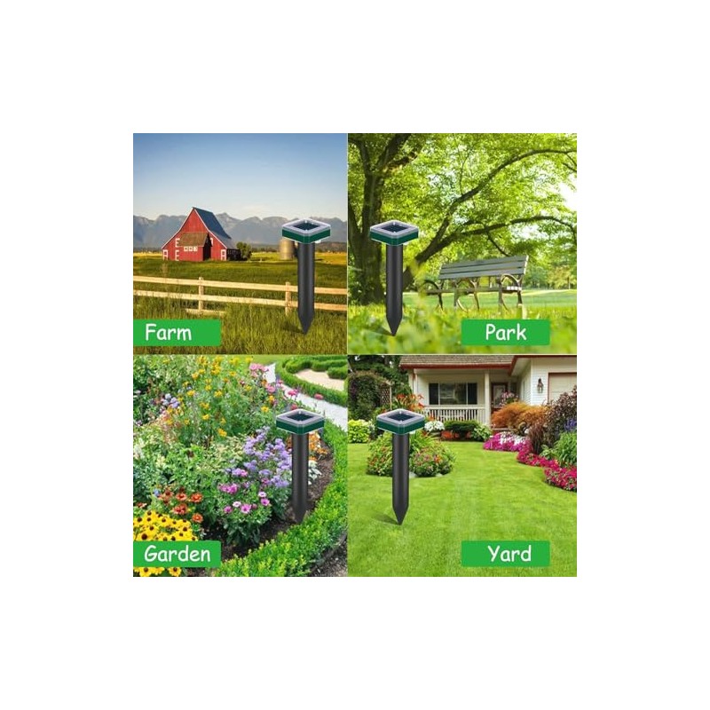 12 Pcs Tirgo Mole Repellent Solar Powered for Lawns Snake