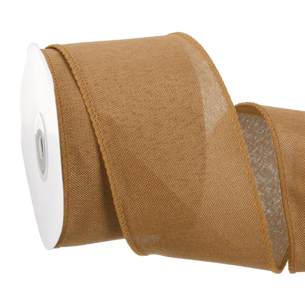 sourcing map Burlap Wired Ribbon 2-1/2 Inch x 10 Yard,