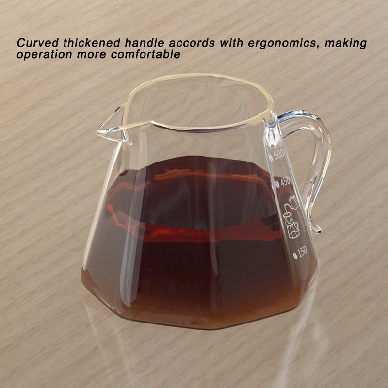 600ml Hand Drip Coffee Glass Cup with Unique Eagle Beak