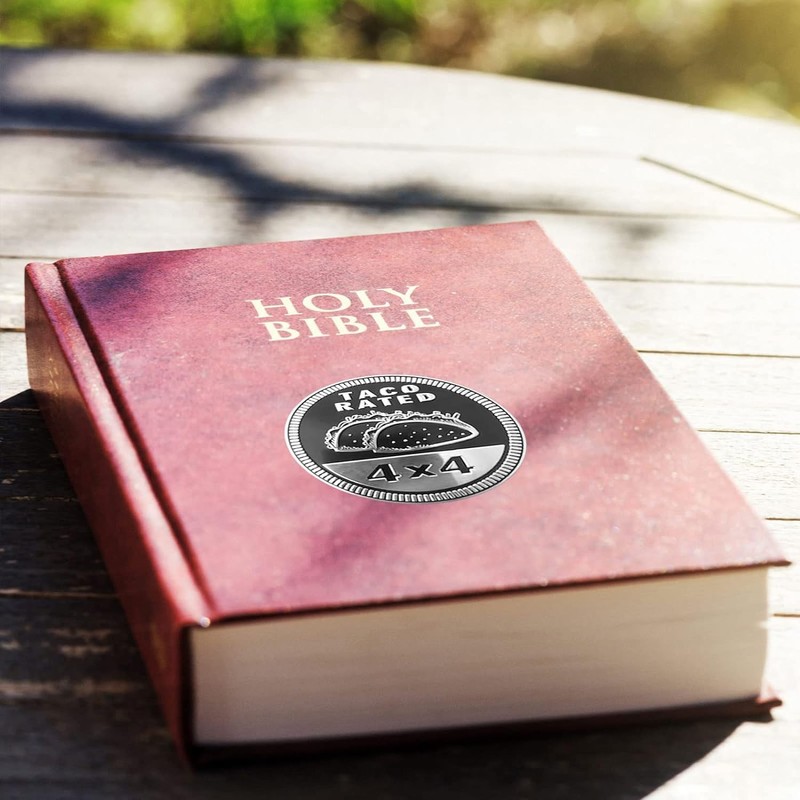 Taco Badge Rated Car Emblem, 4 x 4 Metal Automotive