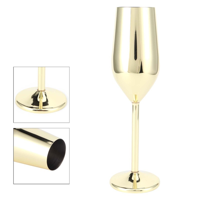 200ml Goblet Stainless Steel Champagne Glass Drinking Cup for Bar/Party