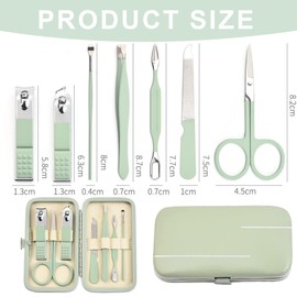 Manicure Set, 7 pcs Stainless Steel Professional Pedicure Kit Nail Scissors Grooming Kit, Stainless Steel Grooming Tools for Travel, Steel Nail Care Tools Pedicure Kit Manicure Set