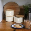 Harbour Housewares Stackable Tea Coffee Sugar Canisters with Bamboo Lids