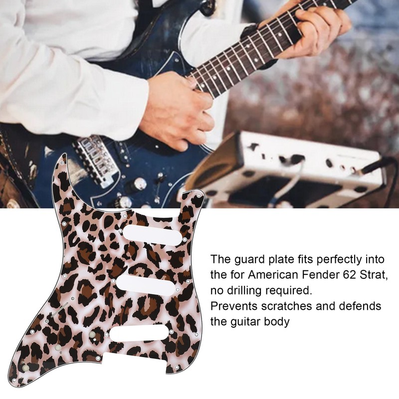 Guitar Left Hand Pickguard PVC 3 Layers Protective Decorative Guitar