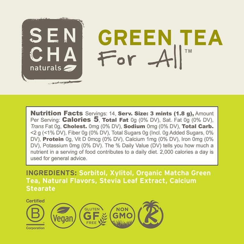 SEN CHA Naturals Green Tea Mints, Tropical Mango, 1.2 oz