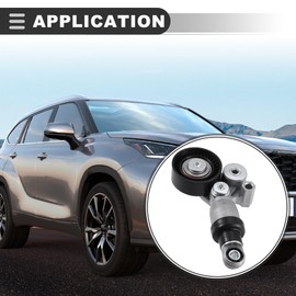 Motoforti Car Belt Tensioner Pulley Assembly, for Mazda 3 2004-2018, Metal, Black, 1 Pcs