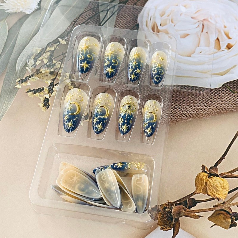 FIEONCIY Press on Almond Nails Short Length Glossy Acrylic Almond