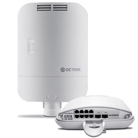 Octide Outdoor Weatherproof PoE Switch, with 8×Gigabit Poe/Uplink Ports+2G SFP Slots, All-in-One Box, 120W PoE Power Budget, IEEE802.3af/at, AI Watchdog, Plug&Play, Fan-Less Unmanaged.