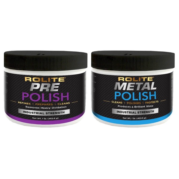 Rolite - RPPMP1#CP Pre Polish & Metal Polish (1lb) for The Ultimate Restorative Shine on All Metal Surfaces Combo Pack