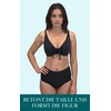 Vivisence 3002 Women's Bikini Briefs Swimwear Patternless Gathered High Waist