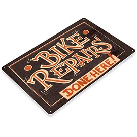 Tinworld TIN Sign Bike Repairs Trail Wall Art Decor Garage Shop Bicycle Store Cave A822