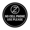 Signs ByLITA Circle No Cell Phone Use Please Sign (Black/Silver)