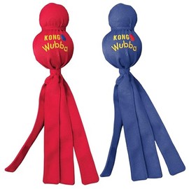 KONG Wubba Dog Toy 2 Pack – Durable Interactive Tug & Toss Toy with Reinforced Nylon, Floppy Tails for Fetch, Shake & Squeaky Play (Large, 2 Pack)