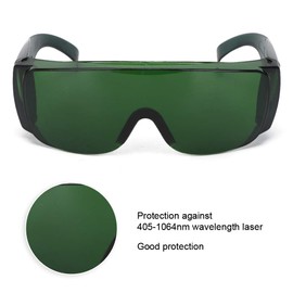 405-1064nm Wavelength Safety Glasses for Typical 650nm 445nm 405nm Light, Can Filter 80% of The Strong Light for Hair Removal Treatment Eye Goggles (Green)