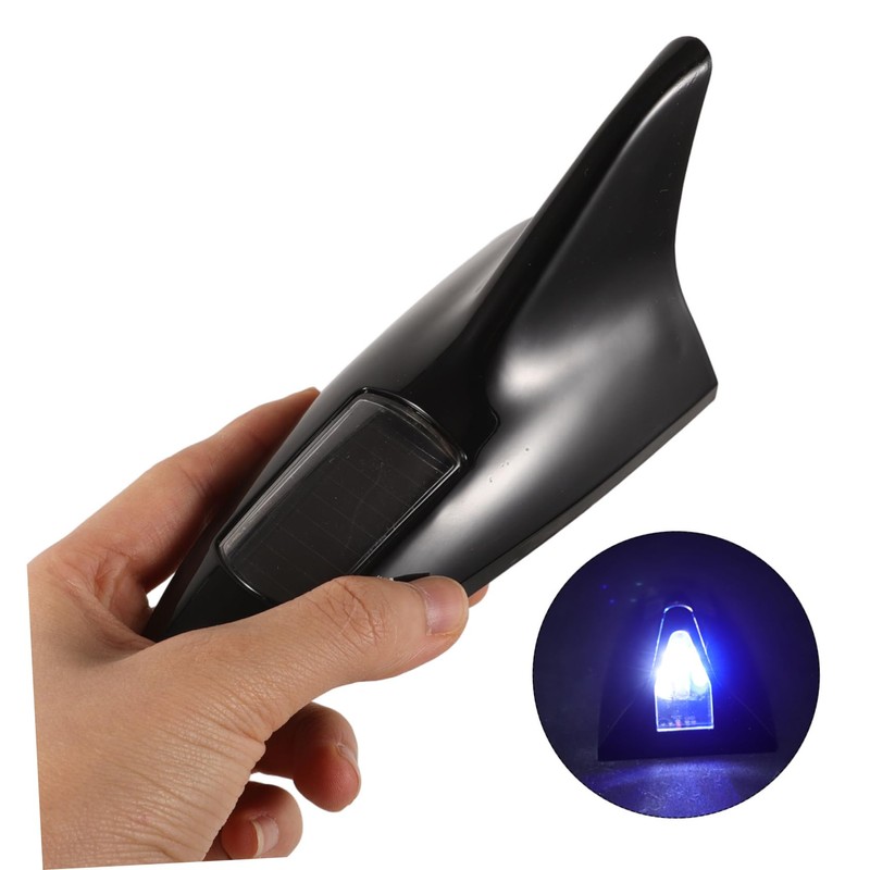 SOLUSTRE 1set Car Fin Antenna Cover Led Warning Lights Solar-Powered