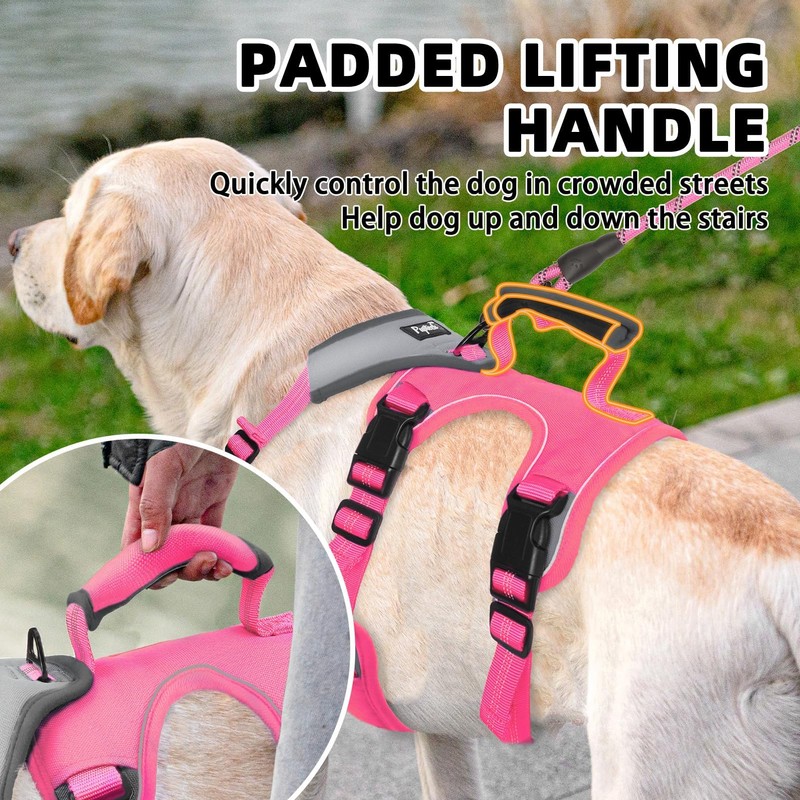 PUPTECK Escape Proof Dog Harness and Leash Set Upgraded No