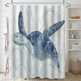 FAIRYGATE B9318 Shower Curtain Shower Curtain White Motif Waterproof Textile Abstract Modern Washable Polyester Bath Curtain for Bathtub Bathroom with 12 Shower Curtain Rings